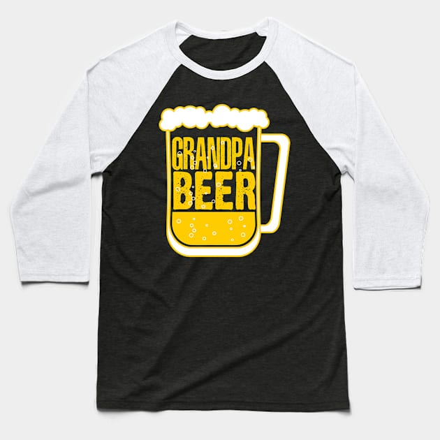 Funny Grandpa Beer Fathers Day Gifts Grandpa Drinking Beer Baseball T-Shirt by You'reStylish